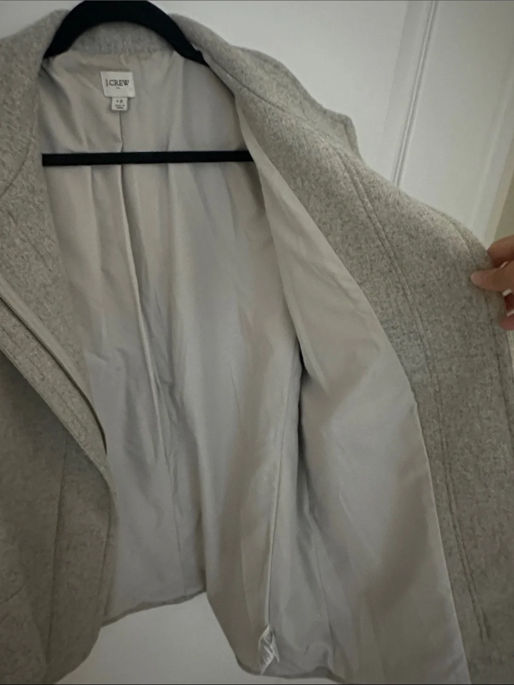 J. Crew Light Gray Wool Blend Peacoat with Shawl Collar